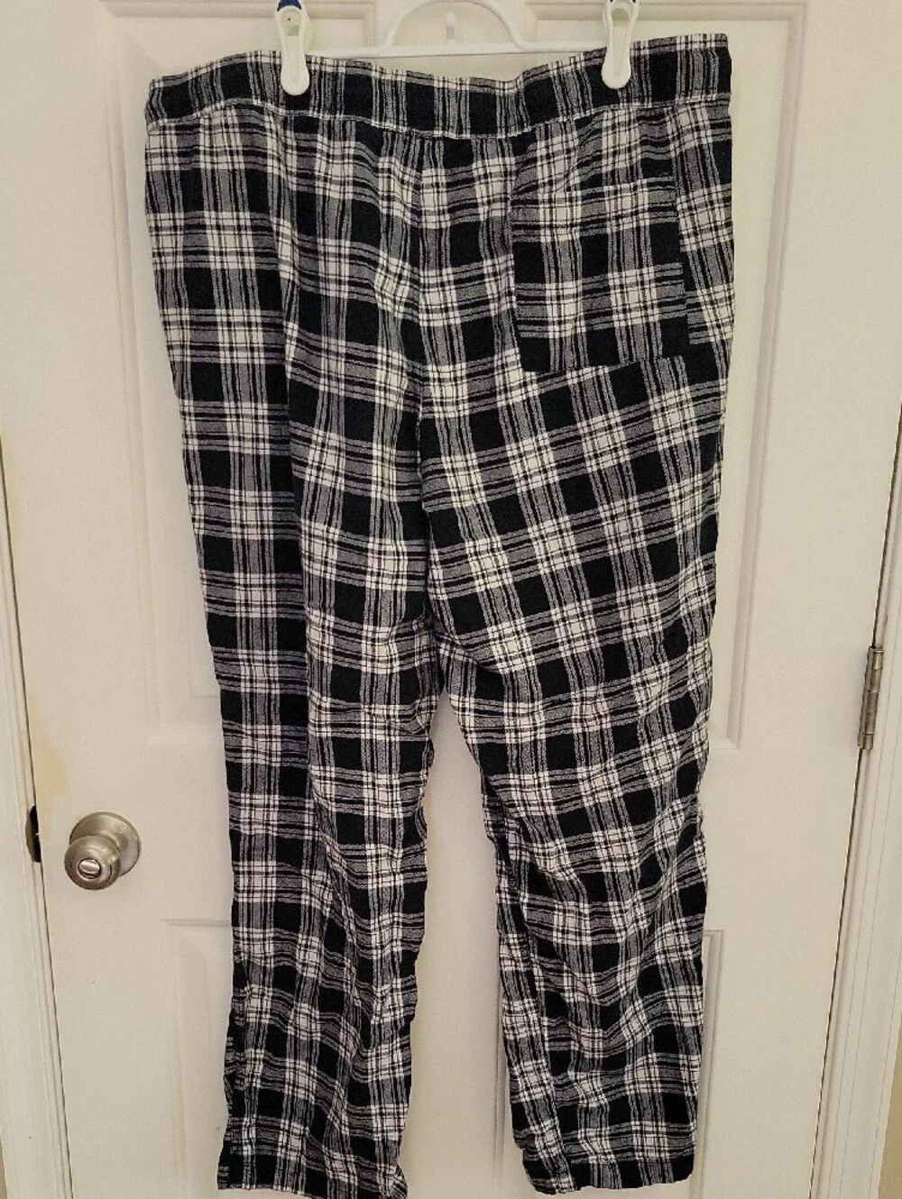 J. Crew Black and White Plaid Drawstring Lounge Pants